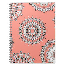 Peach Mandala 1 Spiral Notebook