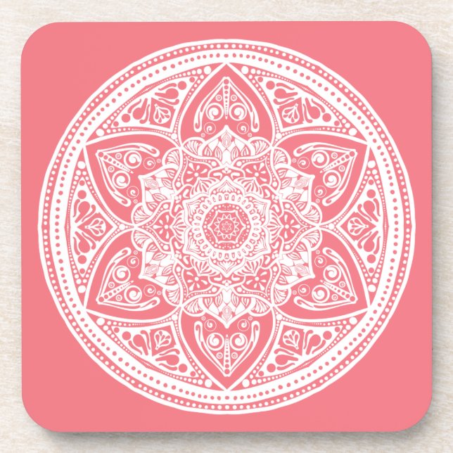 Peach Mandala Coaster (Front)