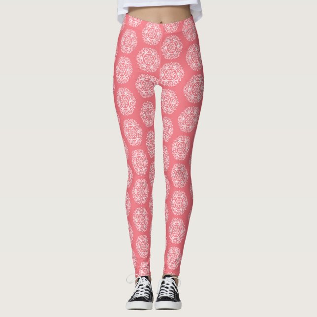 Peach Mandala Leggings (Front)