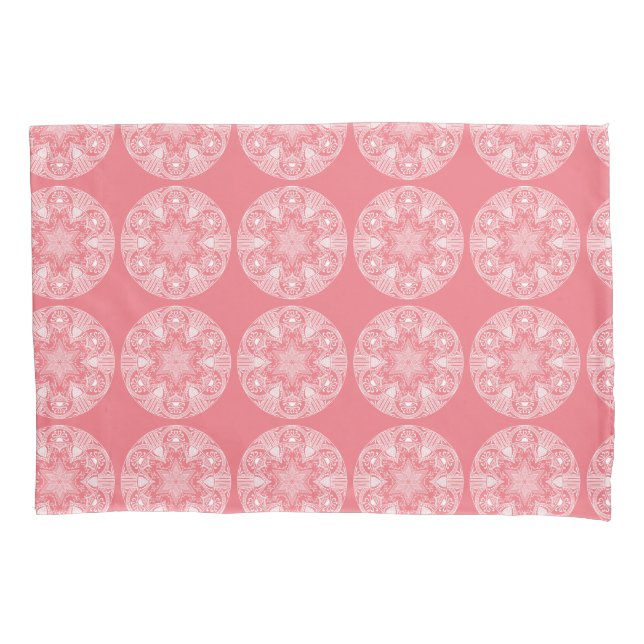 Peach Mandala Pillowcase (Front-Left)