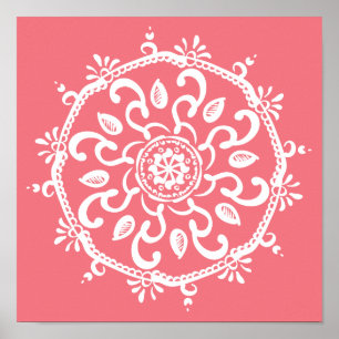 Peach Mandala Poster