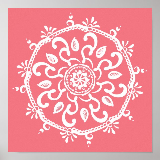 Peach Mandala Poster (Front)