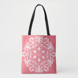 Peach Mandala Tote Bag