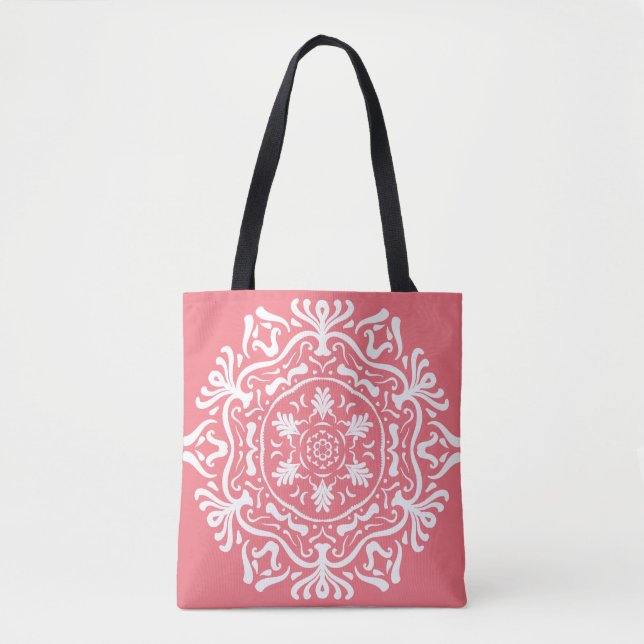 Peach Mandala Tote Bag (Front)