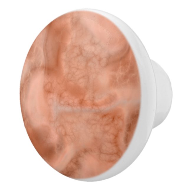 Peach Marble abstract Ceramic Knob (Right)