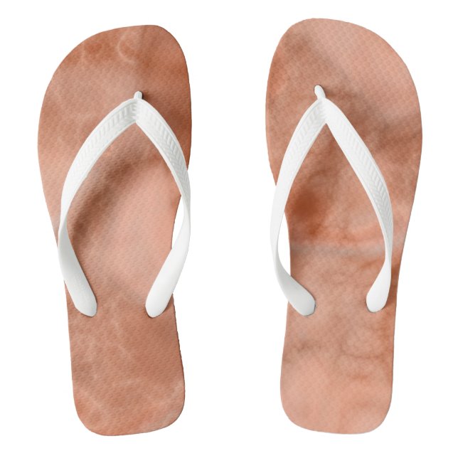 Peach Marble Abstract Flip Flops (Footbed)
