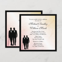 Peach Marble Gay Wedding Invite