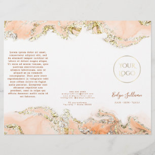 peach marbling design brochure