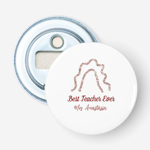 Peach marron glitter rainbow teacher appreciation bottle opener