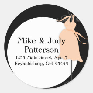 Peach Maternity Dress Round Return Address Label