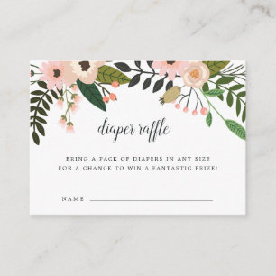 Peach Meadow Baby Shower Diaper Raffle Cards