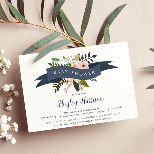 Peach Meadow   Baby Shower Invitation