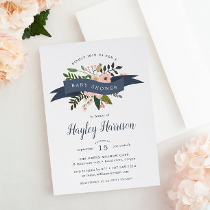 Peach Meadow   Baby Shower Invitation