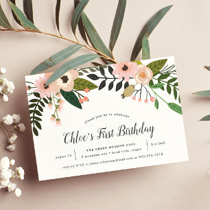 Peach Meadow   Birthday Party Invitation
