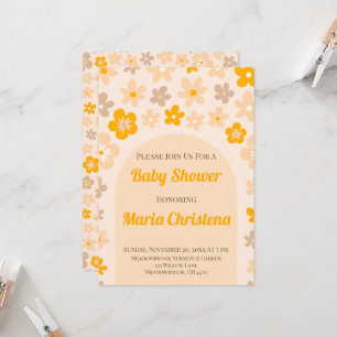 Peach Meadow Bloom Baby Shower Invitation