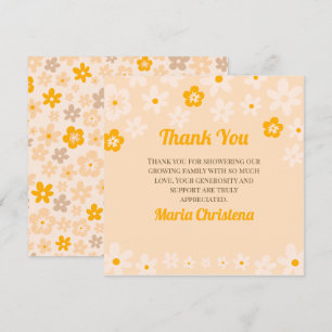 Peach Meadow Bloom Baby Shower Thank You Card