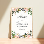 Peach Meadow Bridal or Baby Shower Welcome Poster<br><div class="desc">Welcome guests to your bridal shower or baby shower with our Peach Meadow poster,  featuring delicate peach and blush pink floral blossoms and green botanical foliage,  with "welcome to [name's] bridal shower" and the event date in a chic mix of classic serif and hand lettered calligraphy typefaces.</div>