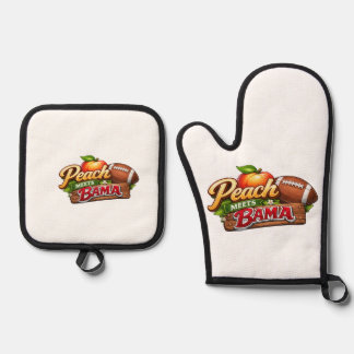 Peach Meets Bama Pot Holders Oven Mitt & Pot Holder Set