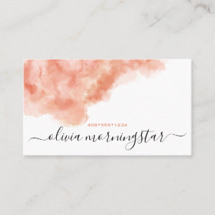 Peach Melon Watercolor Dappled  Business Card