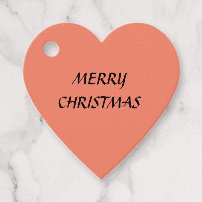 PEACH MERRY CHRISTMAS SIMPLE  FAVOUR TAGS (Front)
