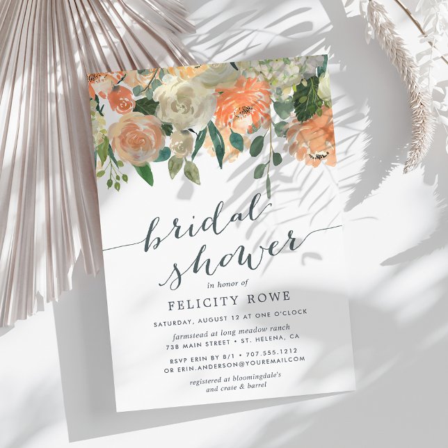 Peach Midsummer Floral | Bridal Shower Invitation (Creator Uploaded)