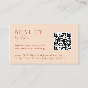 Peach Minimal Elegant Salon Appointment Card