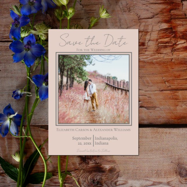 Peach Minimalist Photo Save The Date (Peach Minimalist Photo Save the Date)