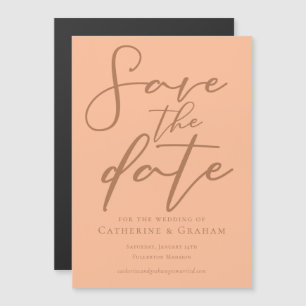 Peach Minimalist Summer Save the Date Magnet Card