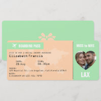 Peach & Mint Boarding Pass Bridal Shower