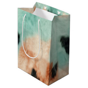 Peach Mint Cream Cowhide Medium Gift Bag