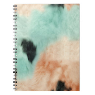 Peach Mint Cream Cowhide Notebook