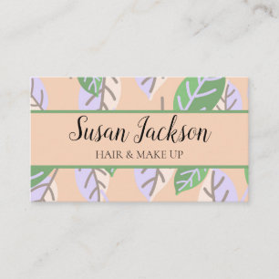 Peach Mint Floral Modern Business Card