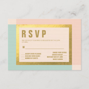 Peach Mint + Gold Foil RSVP   WEDDINGS