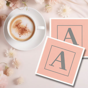 Peach Monogram Napkin