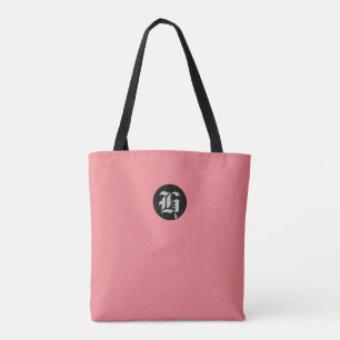 Peach Monogram Tote Bag