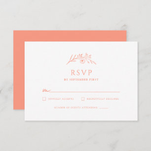 Peach Monogram Wedding RSVP Card