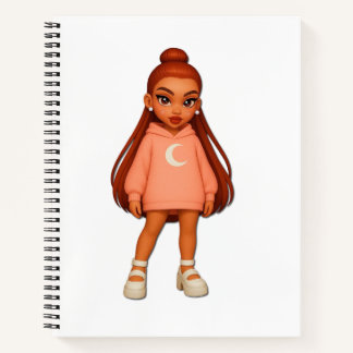 Peach Moon Hoodie Fashion Doll Notebook