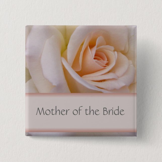 Peach Mother of the bride Wedding PIn (Front)