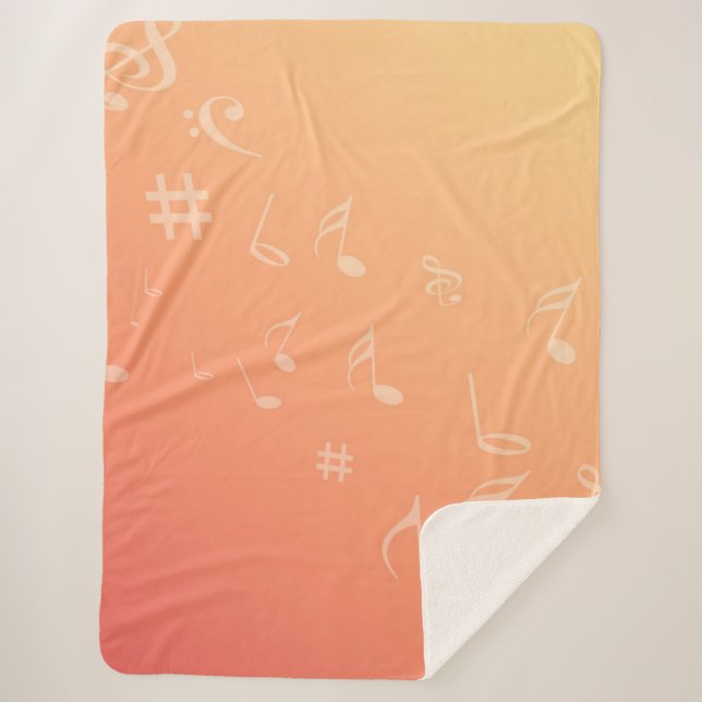 Peach Music Sherpa Blanket (Front)