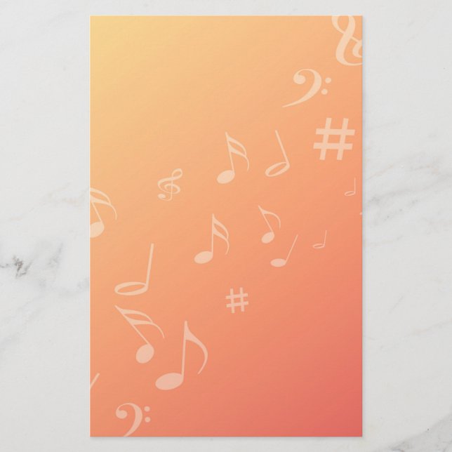 Peach Music Stationery (Front)