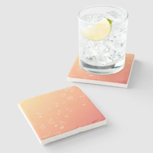 Peach Music Stone Coaster