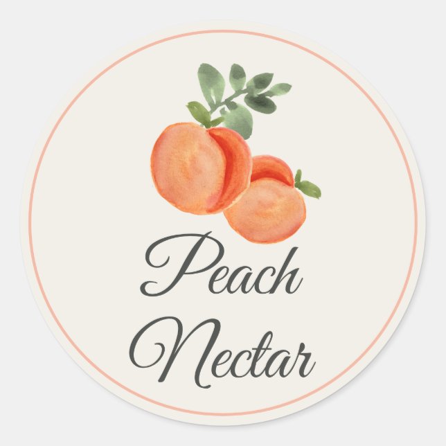 Peach Nectar Mimosa Bar Bottle Classic Round Sticker (Front)