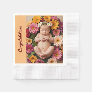 peach new baby congratulations Paper Napkin