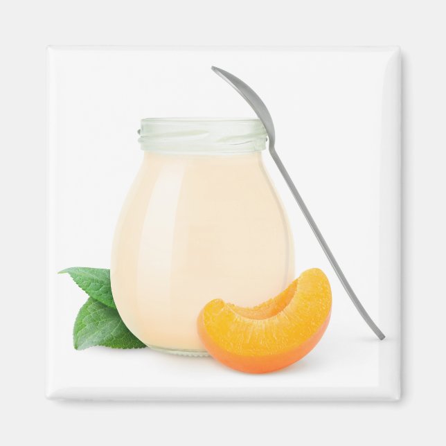 Peach or apricot yogurt magnet (Front)