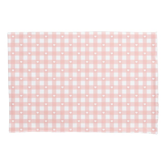 Peach Orange Checks Pillowcase (Front)