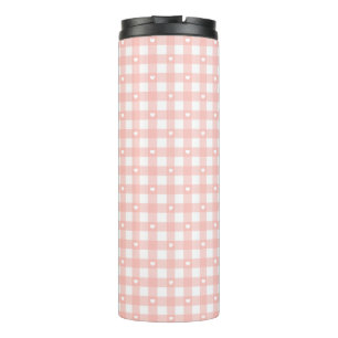 Peach Orange Checks Thermal Tumbler