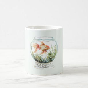 Peach Orange Fish in Bowl Coffee Mug