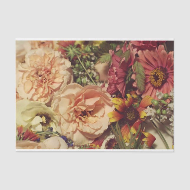 Peach & Orange Floral Background  Tissue Paper (Front)