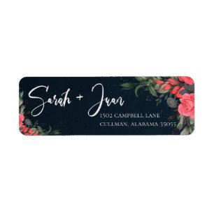 Peach Orange Floral Leaves Bride Groom Wedding