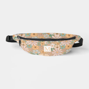 Peach Orange Floral   Personalise Monogram Bum Bags